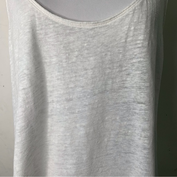 Calypso St. Barth Women's 100% Linen White Scoop Tank Top Size Large - Picture 7 of 15